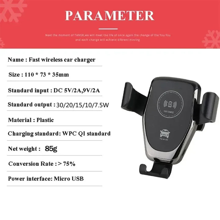 Carregador Rápido 30W Por Indução Para Iphone | Carregador Fast Charge Wireless Mais Seguro Para Carro
