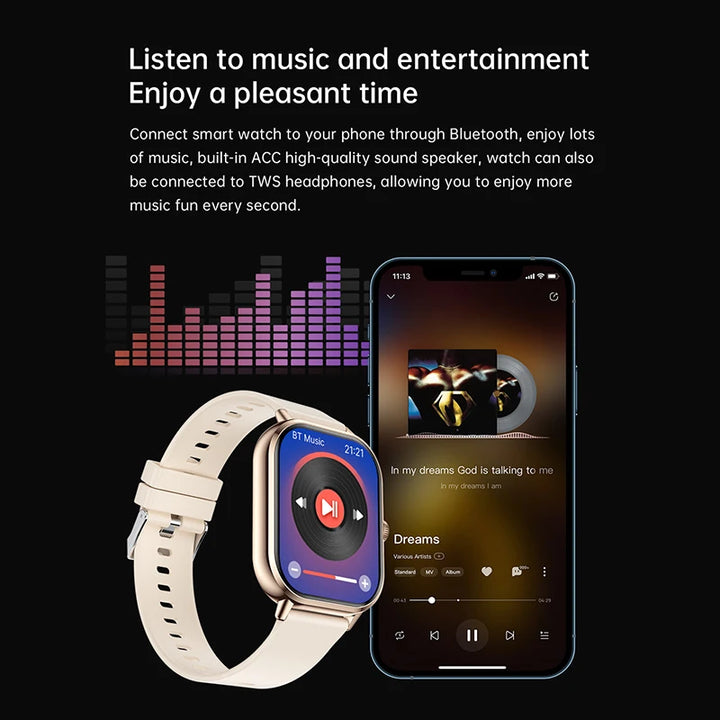 Smart Watch 2025 Android Bluetooth Touch Dial  + Fones De Ouvido | Auriculares